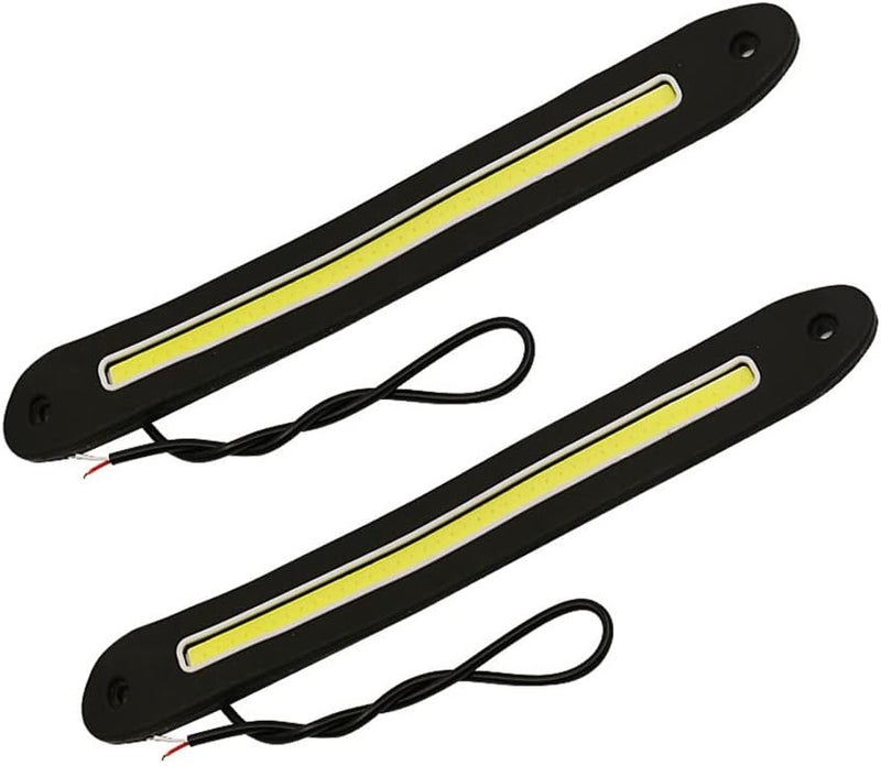 YSY 2Pcs Flexible Car LED Daytime Running Light Strip High Power COB DRL Fog Lights Driving Lamp Waterproof White 12V (Style 2) - Image 3